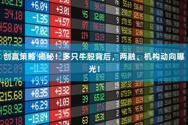 创赢策略 揭秘!多只牛股背后,两融、机构动向曝光!
